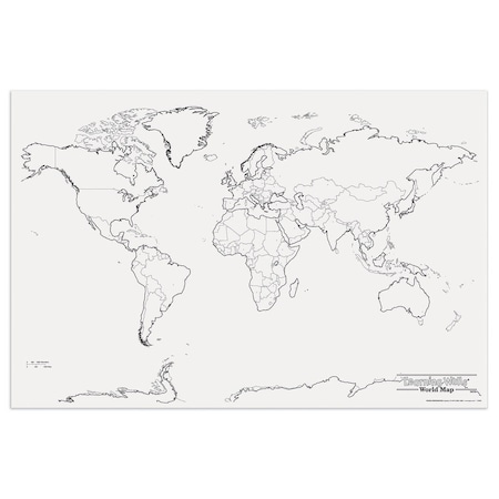 Pacon Learning Walls, World Map, 48in x 72in, 1 Piece P0078770